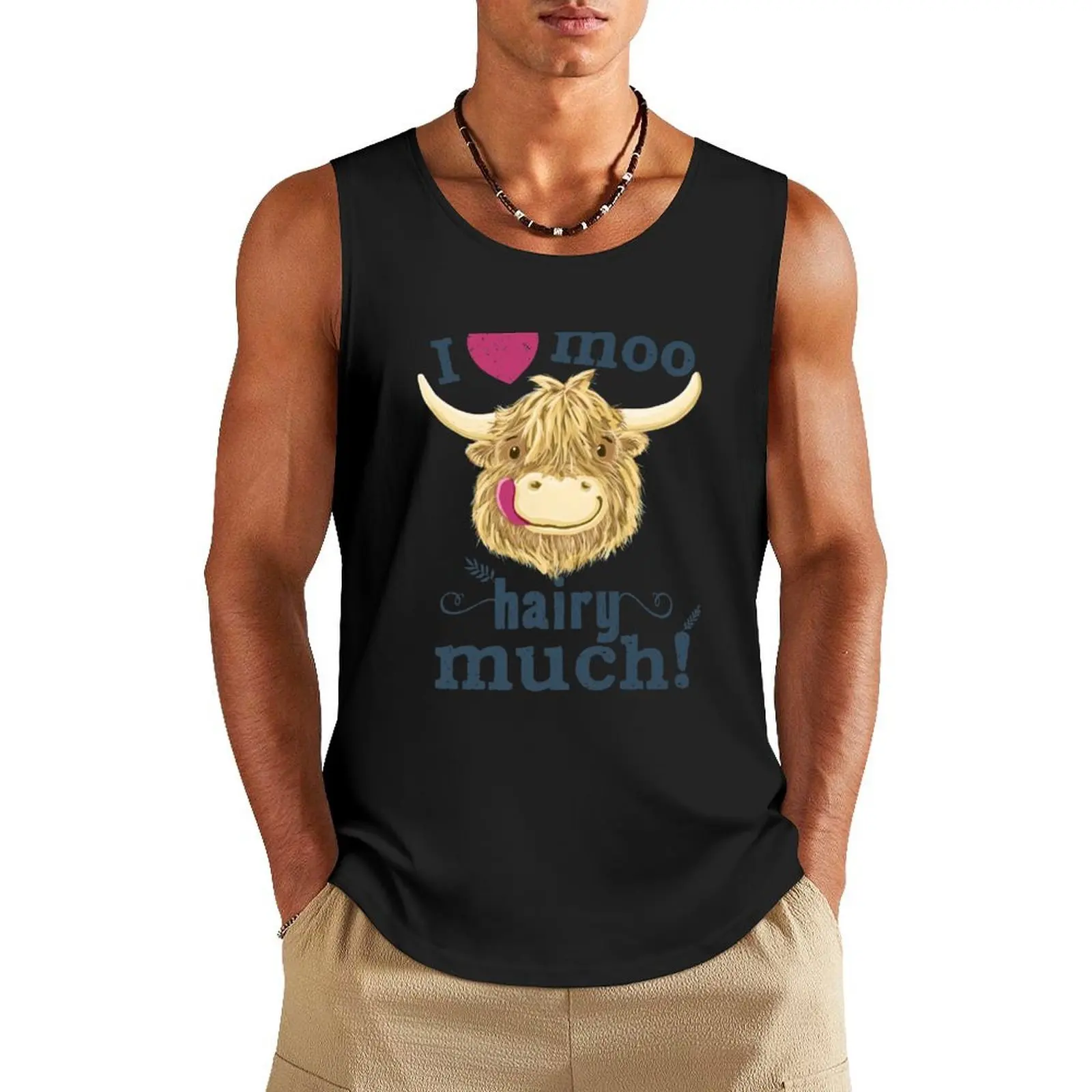 

Scottish Highland Cow Love! Tank Top Men's gym articles gym summer Men's tops