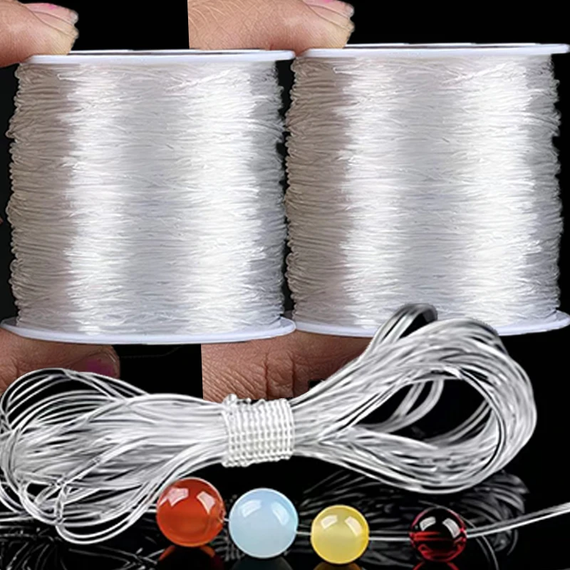 

100/500M Elastic Crystal Line Cord 0.5-1mm Transparent Elastic Line for Jewelry Making DIY Bracelet Necklace Beaded Accessories