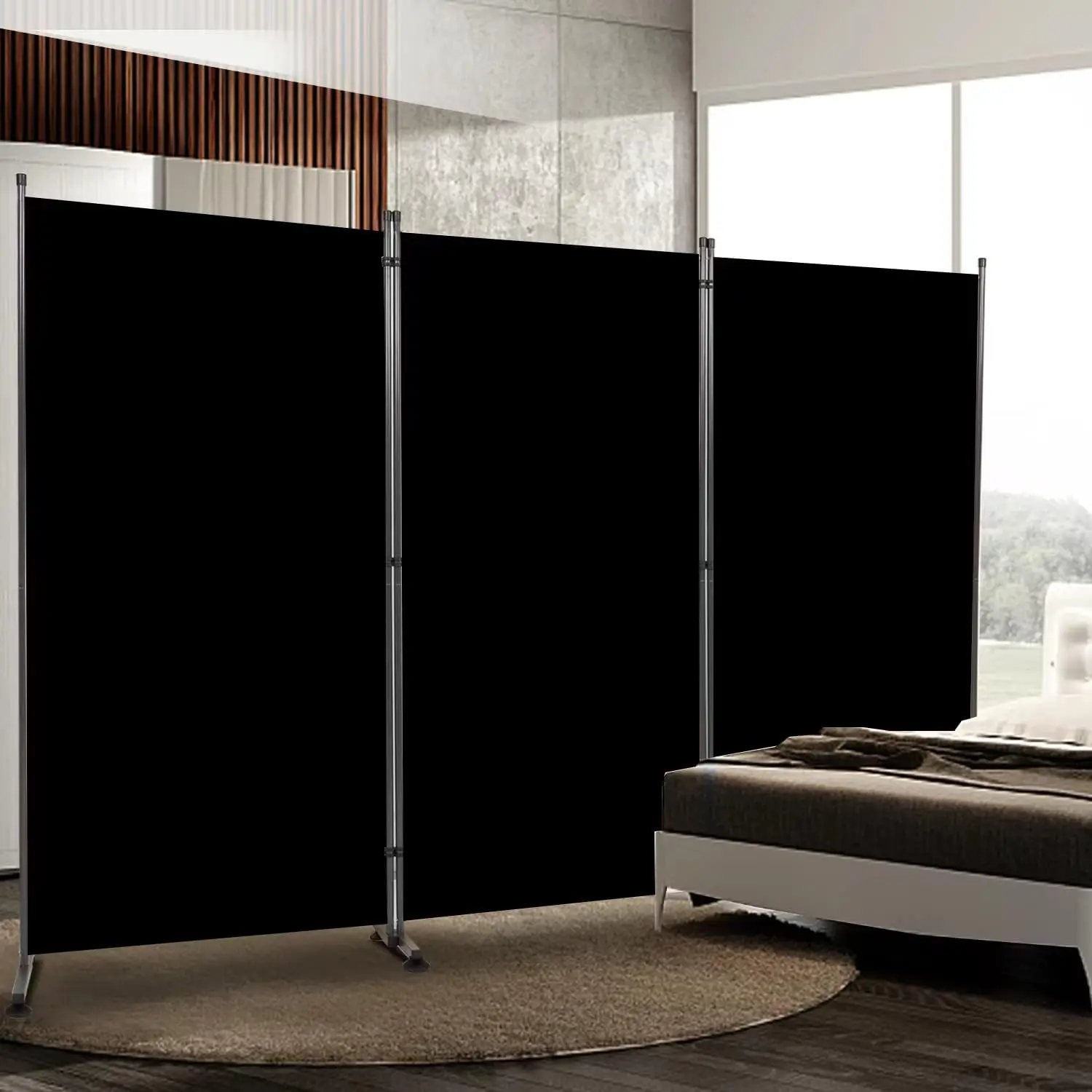 

Room Divider 6FT Folding Privacy Screens 3 Panel Partition Room Dividers w/Freestanding Design Portable Wall Divider for room