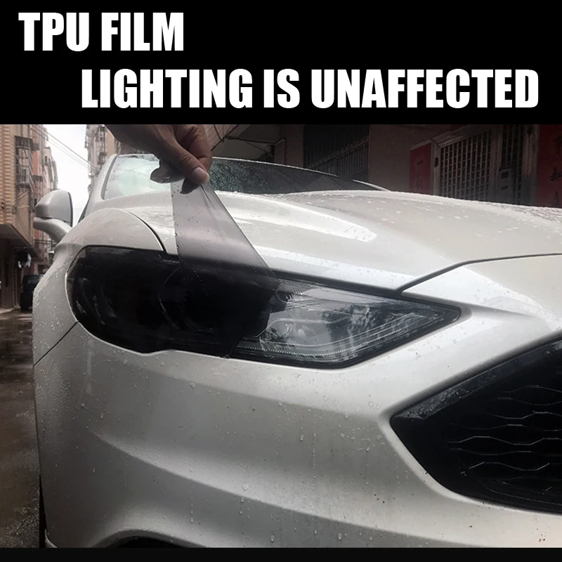 Car Front Lamp Headlight Protective Film Tint Black Transparent TPU Sticker Precut For Land Rover Range Rover Sport 2018-Present