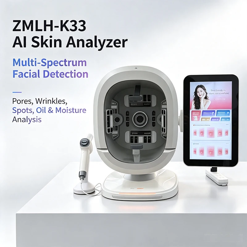 Professional K33 Skin Analyzer AI Facial Scanner Support Customer File Comparative Skin Data Analysis Beauty Salon Skin Testing