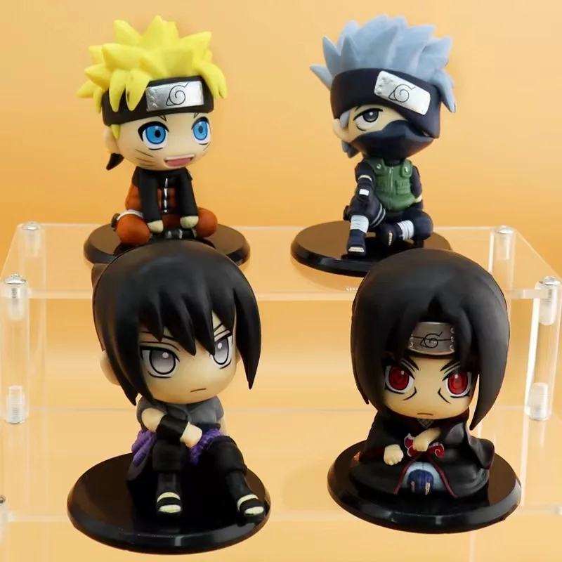 

Uzumaki Naruto Hatake Kakash Model Anime Periphery Desktop Ornaments with Base Vehicle Creative Toys A Birthday Gift For Boys