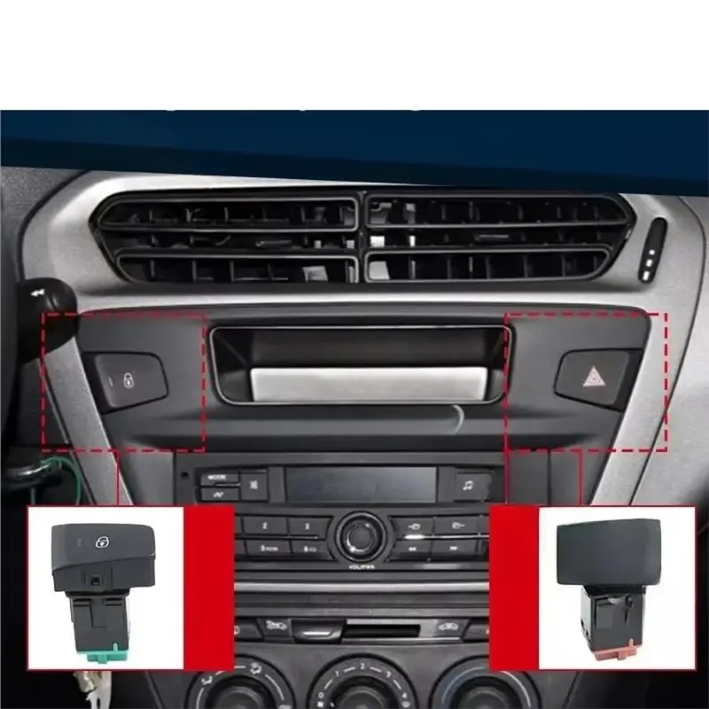 【Top Sale !!】For Peugeot 301 For Citroen C-Elysee Door Lock Switch Low Configuration 98016534ZD 98016515ZD Danger Signal Light