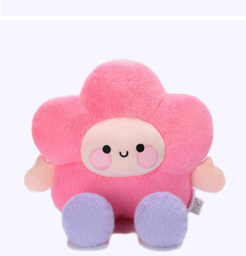 Cartoon Flower Plush Stuffed Toys Smiling Flower Pillow Sofa Seat Cushion Bay Window Decoration  Birthday Gifts