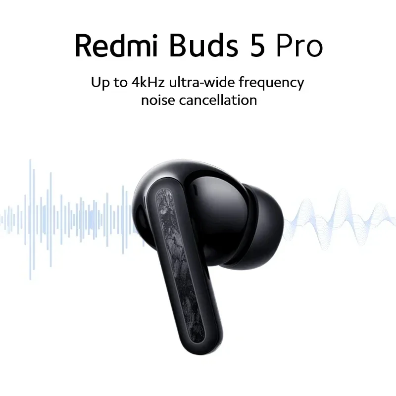 Original Xiaomi Redmi Buds 5 Pro Noise Cancelling Bluetooth TWS Earphone 40H Battery Life Call Anti Wind Noise Xiaomi Earbud