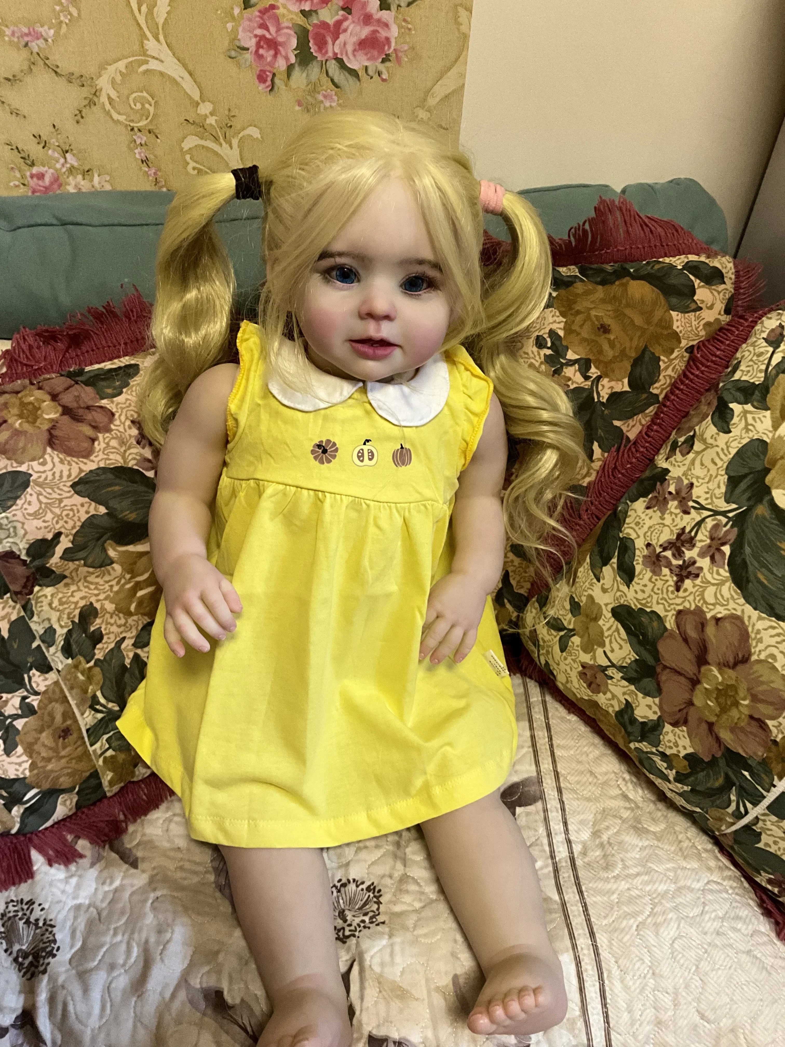 

DLS 70cm Reborn Baby Customized Limited Supply Bonnie Real Photos Already Finished Doll With Beautiful Dress