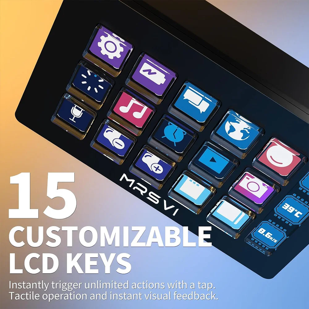 MRSVI 293S لوحة المفاتيح البصرية تيار حوض سطح السفينة 15 مفاتيح LCD زر إنشاء المحتوى الحي تحكم زر مخصص ل Win/MacOS #2