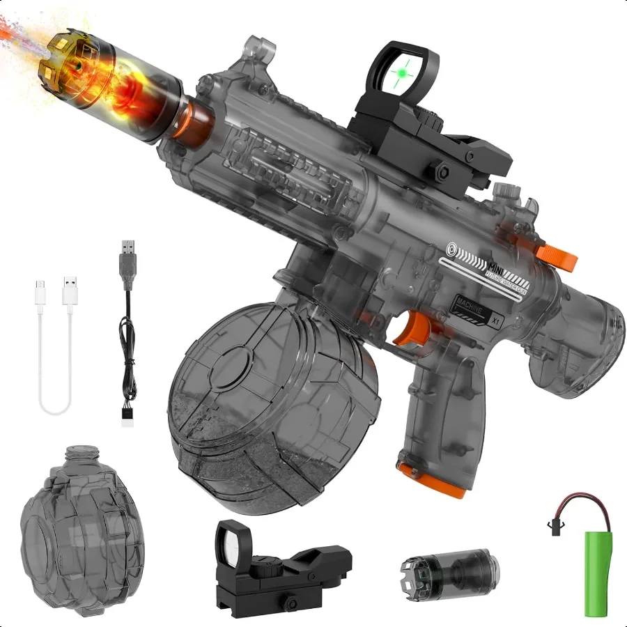 

Electric Water Guns for Adults Transparent Automatic Squirt Guns Powerful Water Squirt Gun with 2832 FT Long Range Summer Outdo