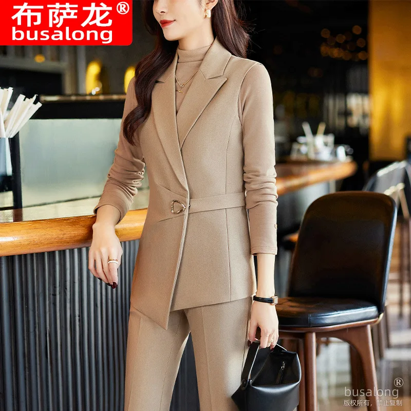 

2024Spring and Summer New Sleeveless Vest Small Suit Collar Jacket Women's Pants Two-Piece Suit Professional Commute Fashion