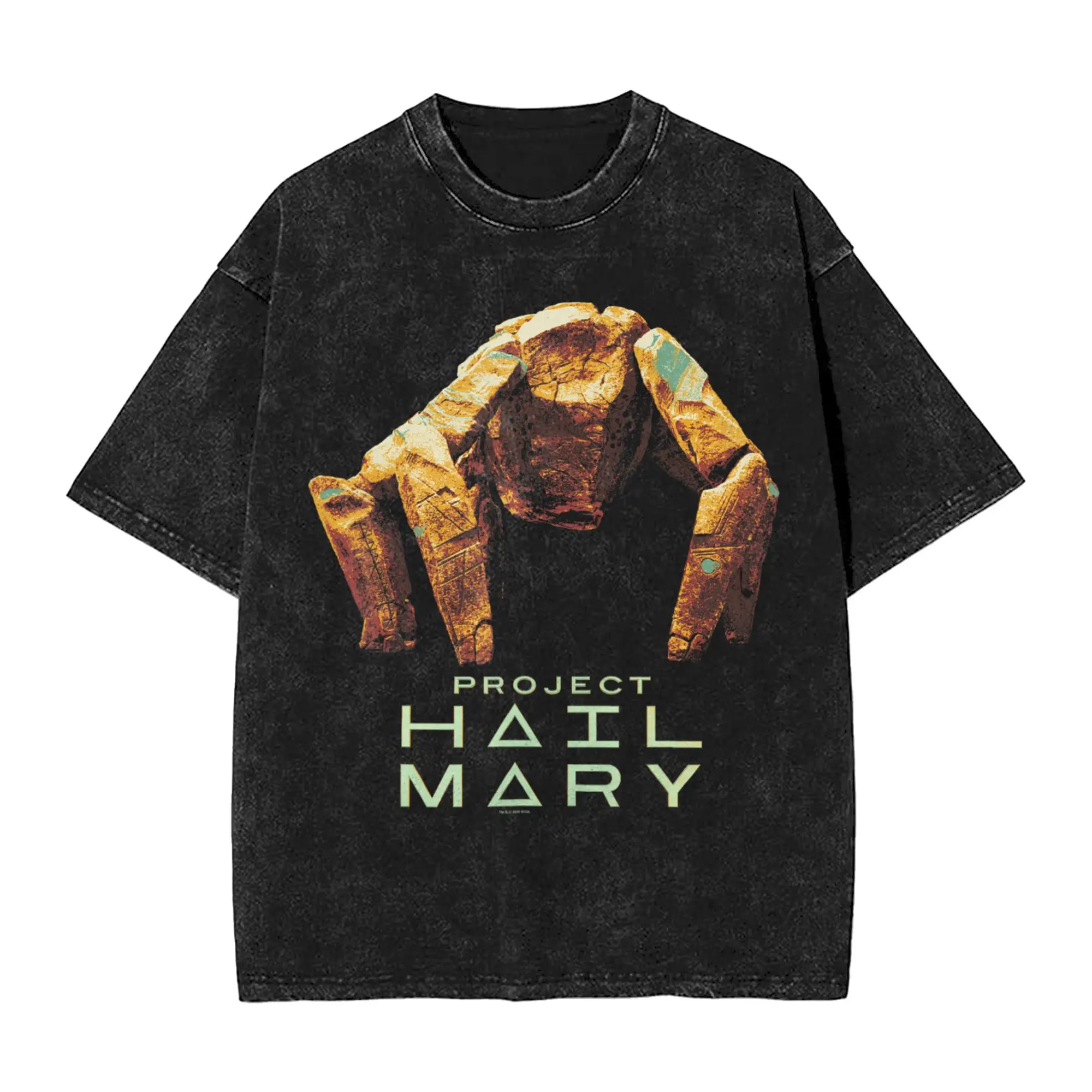 Men Project Hail Mary Rocky The Alien Distressed Portrait T Shirts  Clothes Beach Y2K Casual Short Sleeve T Shirt Gift Idea