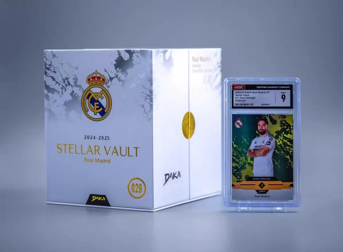 

Официальные коллекционные карточки Real Madrid Star Dome Series 2024-2025: 2 карточки с автографами в коробке, 1 карточка ограниченного тиража или карточка с изображением футболки