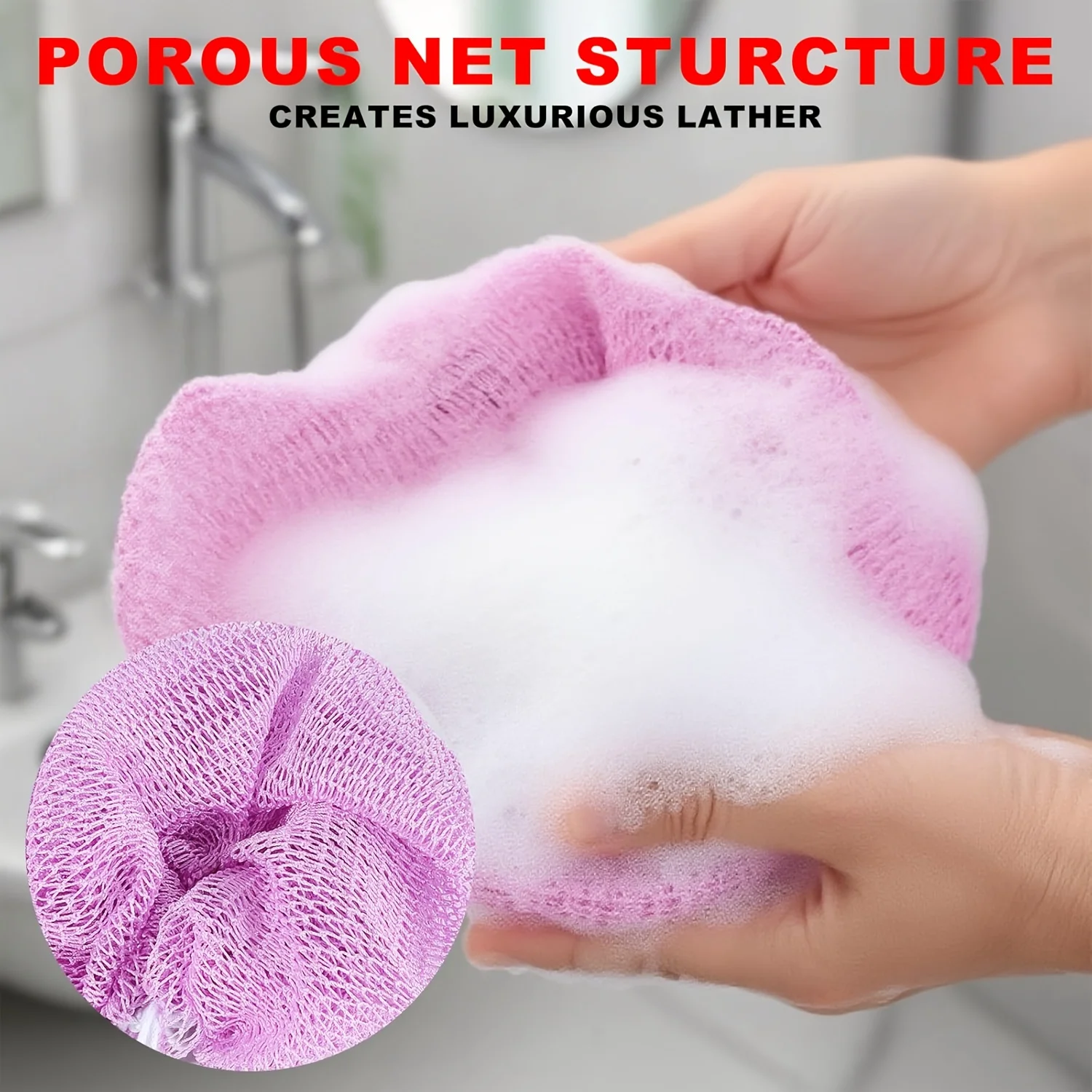 1pc African Net Sponges Authentic Exfoliating Bath Sponge Scrub Deep Cleaning For Smoothing Arm Foot Back Neck Leg Body Skin