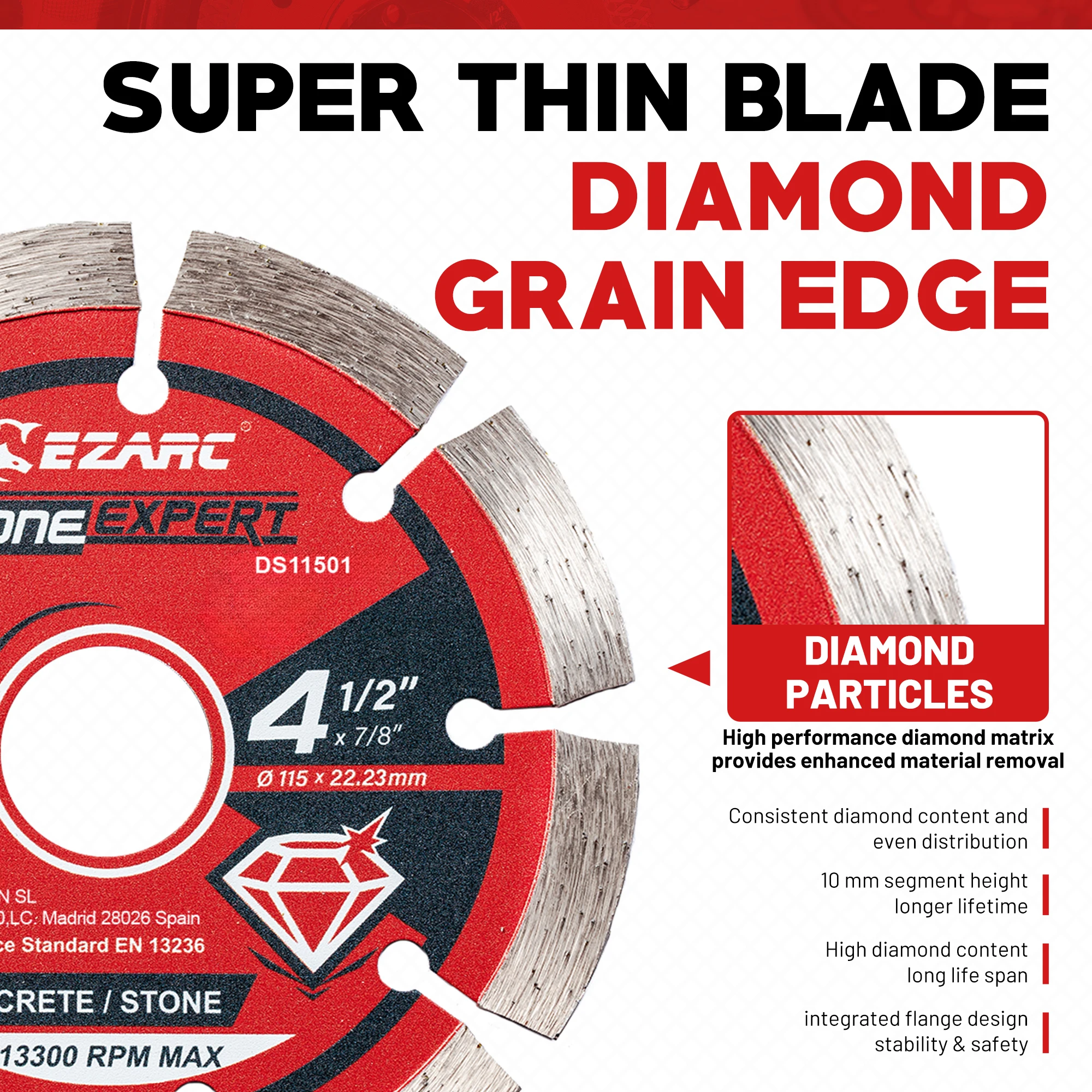 4.5 بوصة/5 بوصة 2 قطعة شفرة الماس مجزأة شفرات المنشار الماس ل زاوية طاحونة شفرة حجرية قطع كتلة الخرسانة