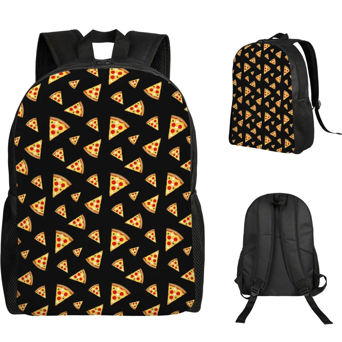 Cool And Fun Pizza Slices Pattern Backpack Student Boys Girls BookBag School Bag Computer Shoulder Bags