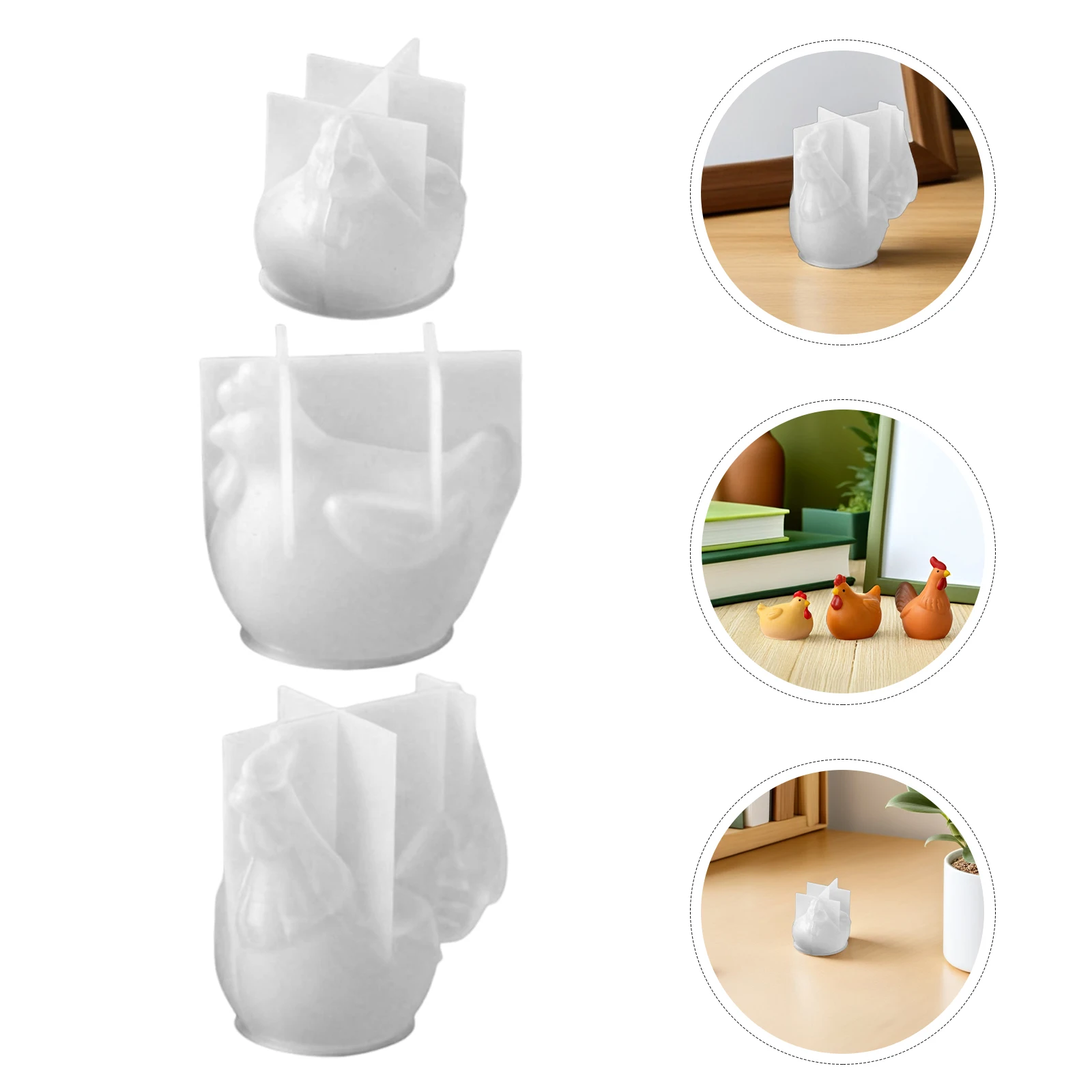 3 قطعة الإستنسل الديكور عيد الفصح الدجاج الشوكولاته قوالب الخبز عيد الميلاد الايبوكسي قالب الصب الحيوان سيليكون ثلاثية الأبعاد الراتنج