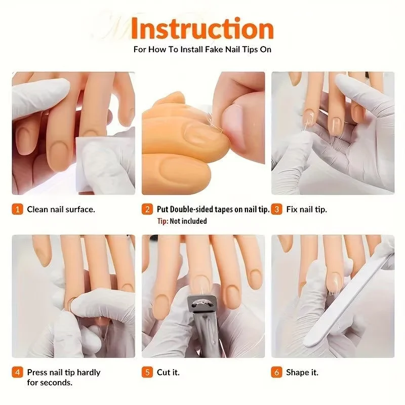 New Nail Art Fake Hand Flexible Soft Adjustable Plastic Finger Practice Prosthetic Model Manicure Training Display Tool