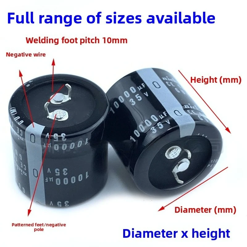 35v10000uf 35V 25/22x40 30x30 30x35mm audio amplifier filter for audiophile audio, aluminum electrolytic capacitor