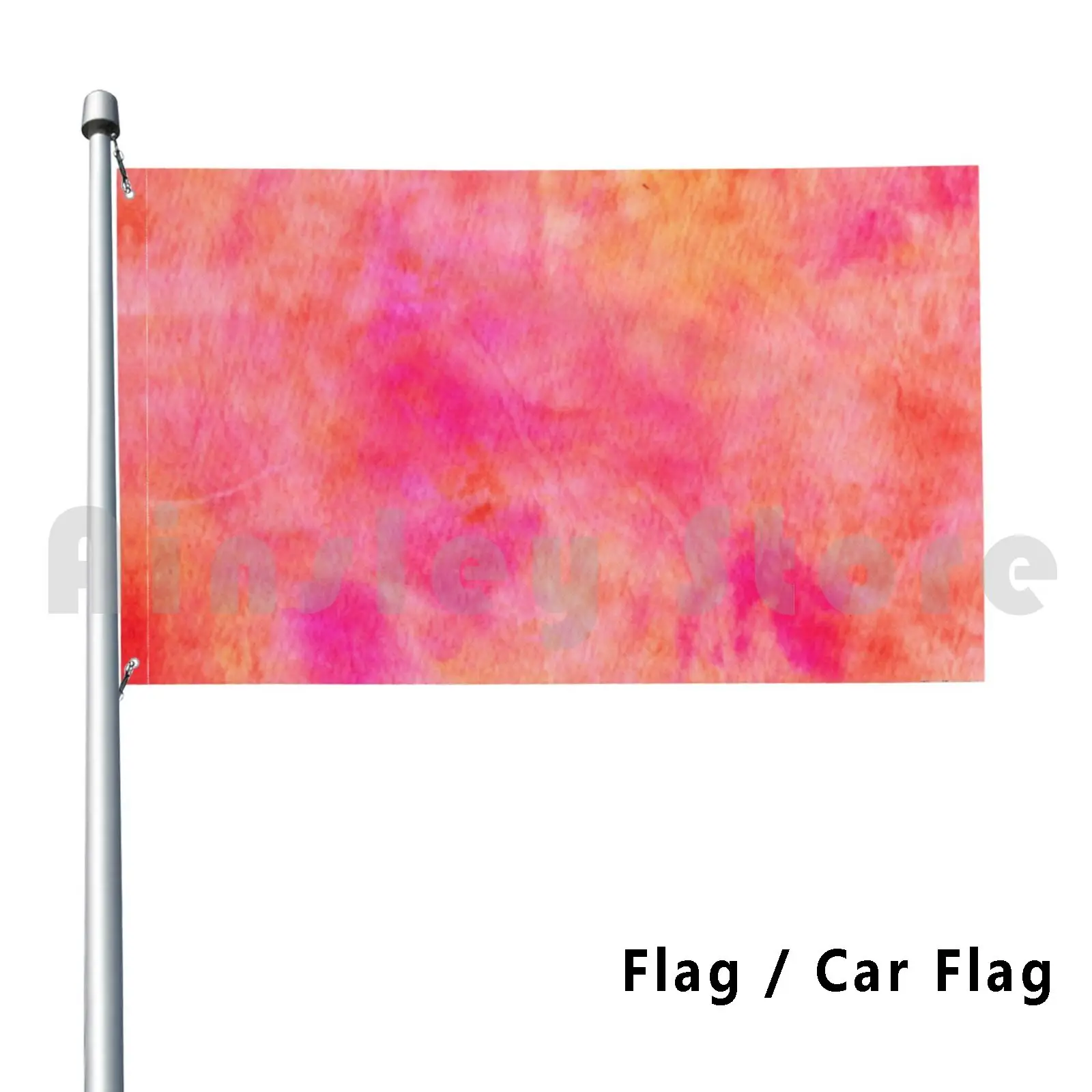 Coral Dyeblot Flag Car Flag Funny Dyeblot Dye Tie Dye Spatter Abstract Colorful Doral Red Orange Pink