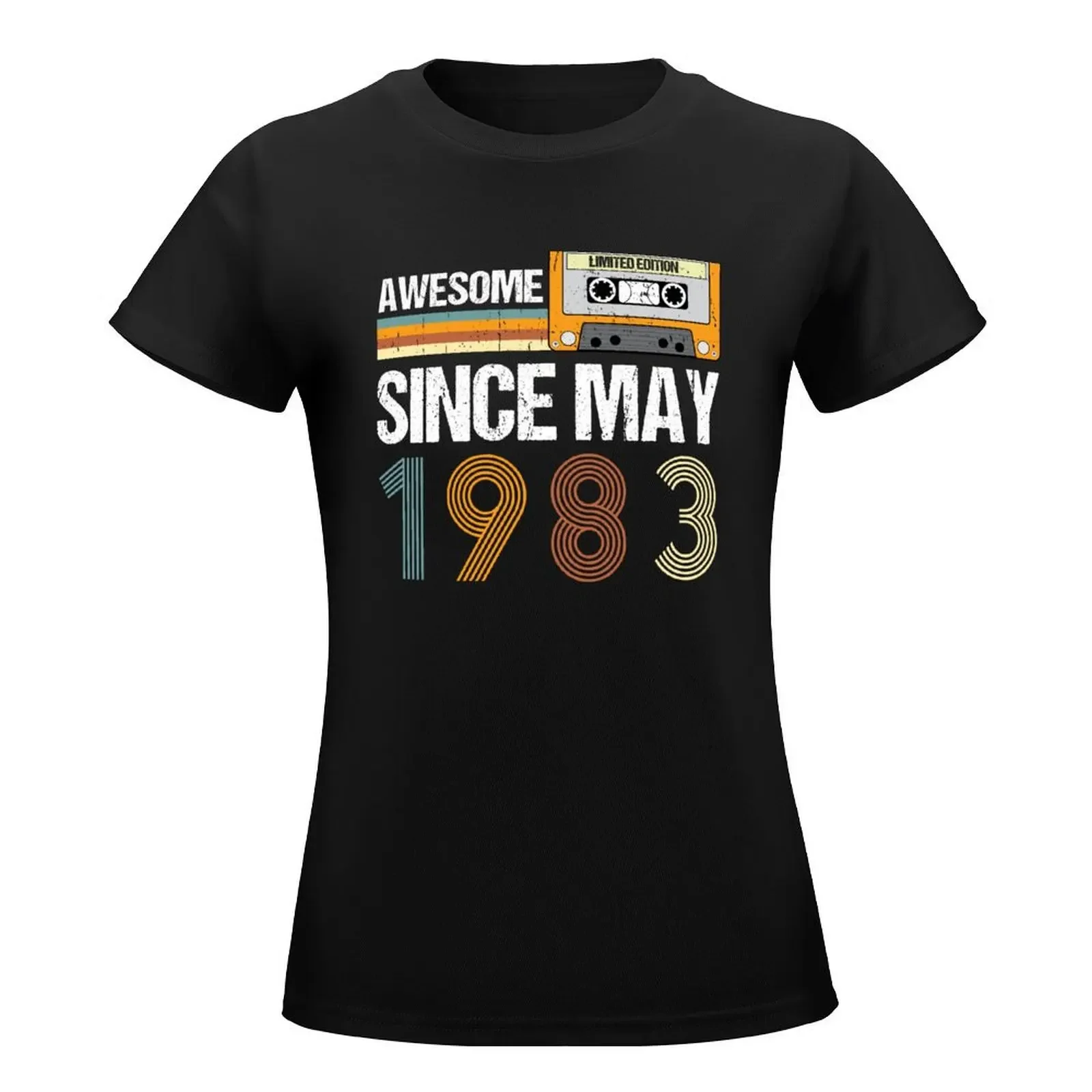 Awesome Since May 1983 Made In 1983 Vintage May 1983 T-Shirt Short sleeve tee funny aesthetic clothes t shirts for Women graphic