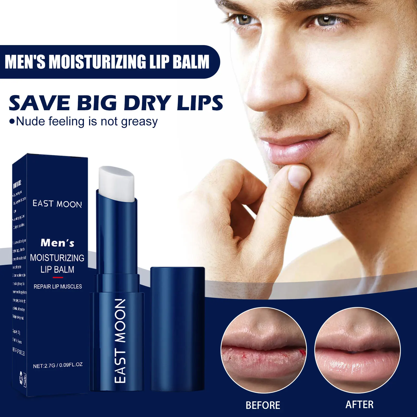 EELHOE Men's Lip Balm Moisturizing Lip Balm Deep Maintenance Saving Cracking Prevent Dry Lip Crack Lasting Lip Care for Winter