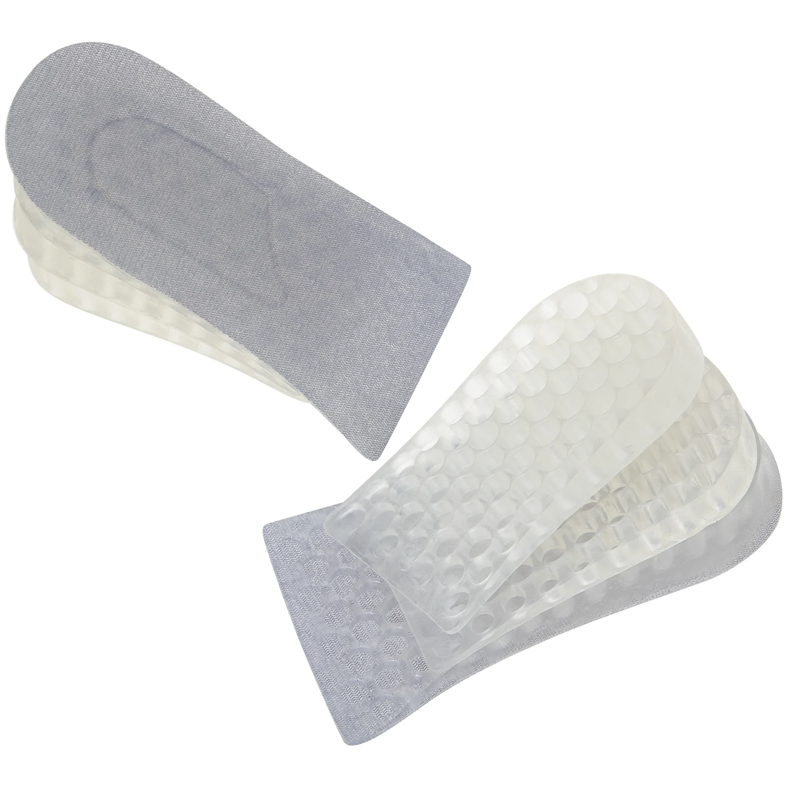 

2 Pairs Heightening Insoles Elevator Pad Cotton Silicone Shock Absorption Lightweight Comfort Breathable Non Slip Hidden Shoe