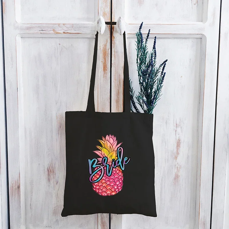 Pineapples Canvas Bag Hawaii Shopping Bags Women Vacation Tote Bag Canvas Holiday Eco Friendly Products Canvas Bags