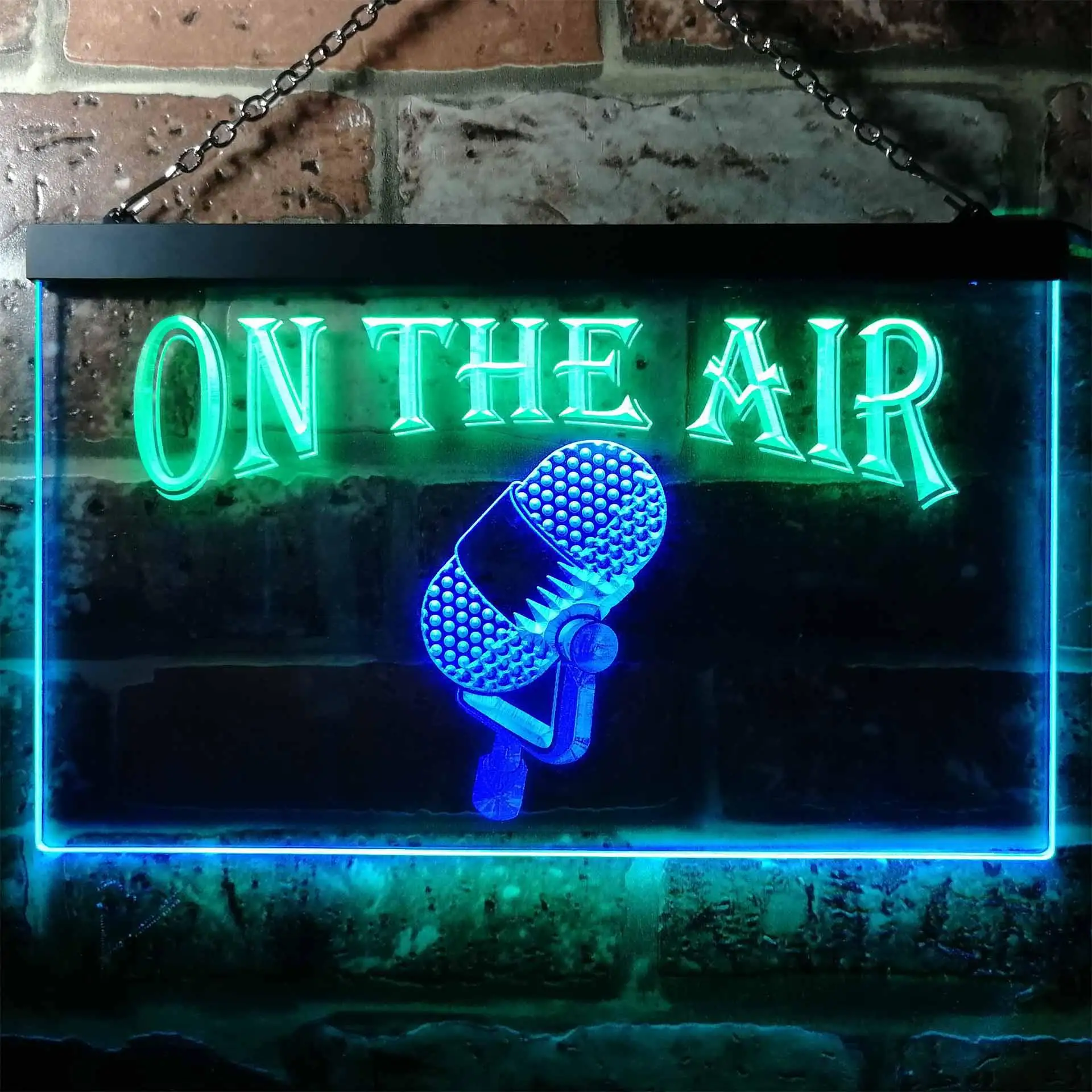 On The Air Microphone Recording Dual Color Led Neon Sign st6-j0102
