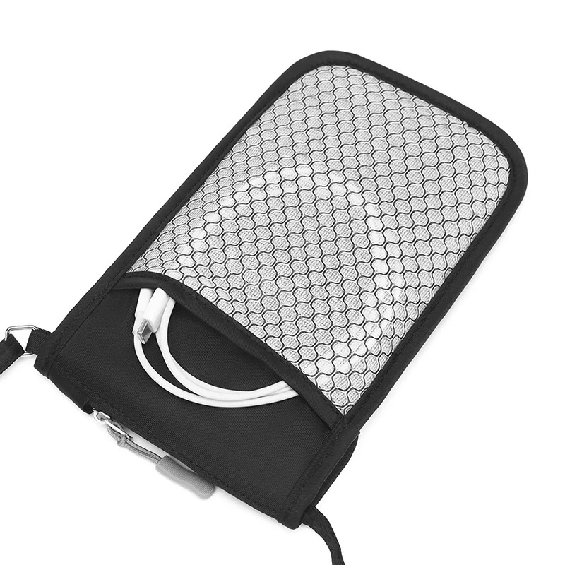 Portable Crossbody Bag Travel Passport Document Bag Multi-Function Ticket Card Storage Bag Oxford Cloth Neck Hanging Phone Bag