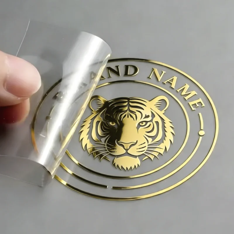 100PCS Custom Transfer 3D Sticker Shiny Gold Silver Transfer Sticker Company Logo Wedding UV Print Personalized Transfer Sticker