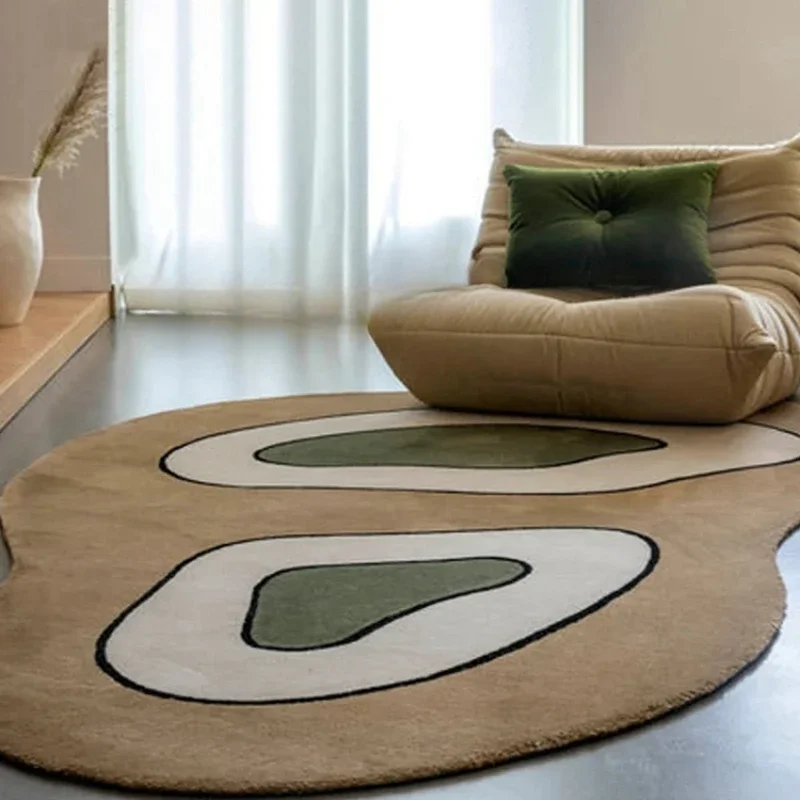 Fashion trend, creative special-shaped handmade carpet, living room, simple pattern, overall mat, blogger with the same handmade