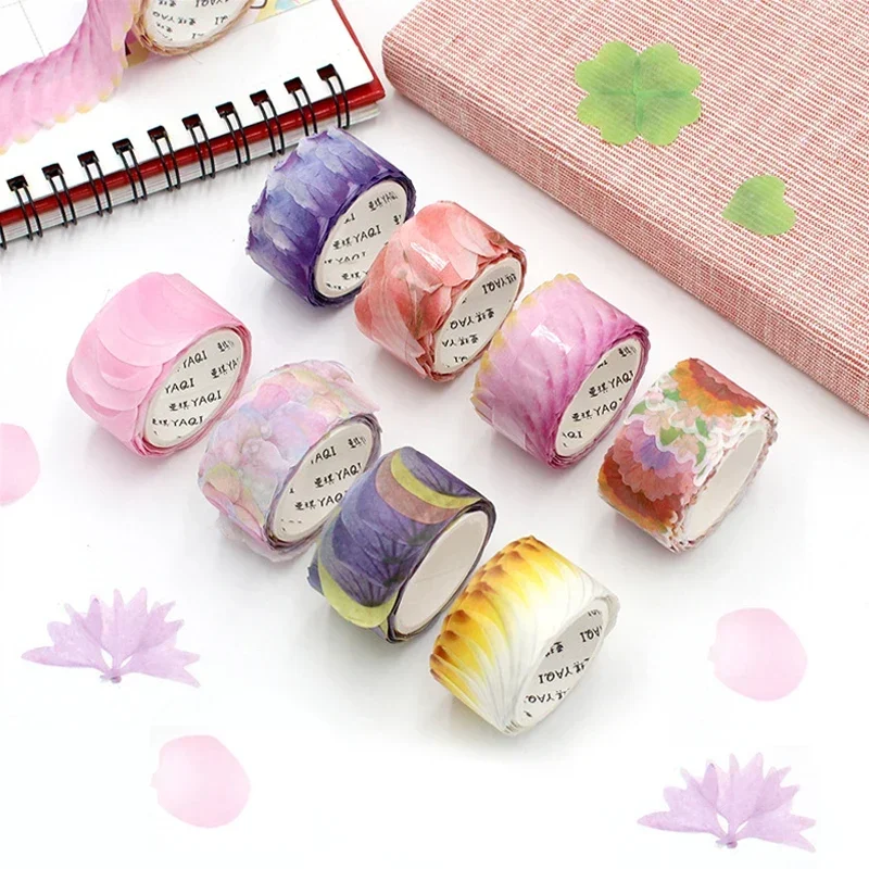 200 Petals/ roll creative flower petal washi tape, masking tape stickers s, DIY dairy, journal, scrapbooking bottle journal