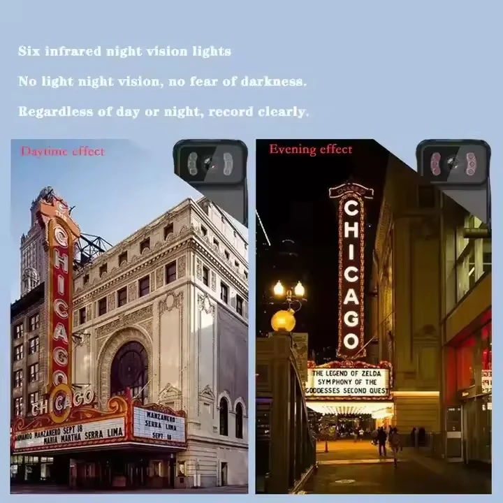 كاميرا فيديو 2K يتم ارتداؤها على الجسم مع بطارية 10HR IR Cut رؤية ليلية تلقائية لتسجيل الصوت والفيديو كاميرا يمكن حملها بالجسم مقاومة للماء #5