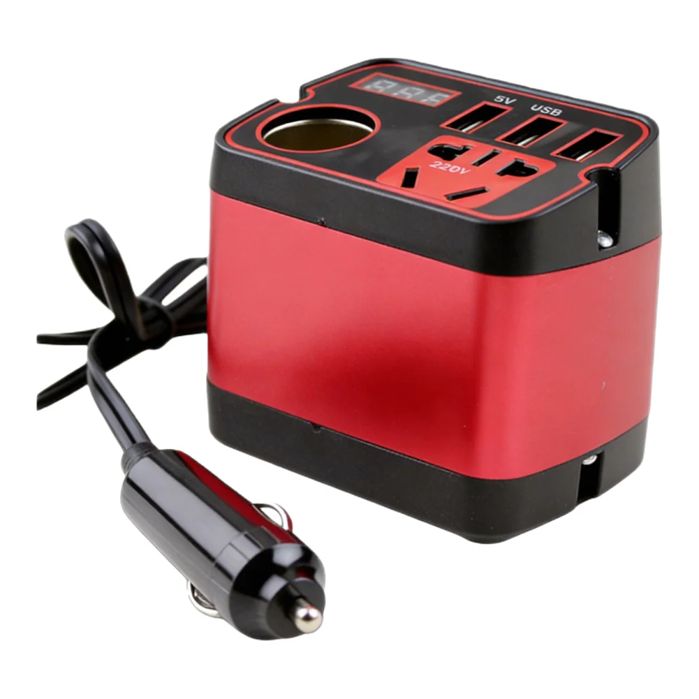 For Mobile Devices Car Converter Car Power Inverter On-the-go Power Solution Black Red DC 12V To 110V Conversion