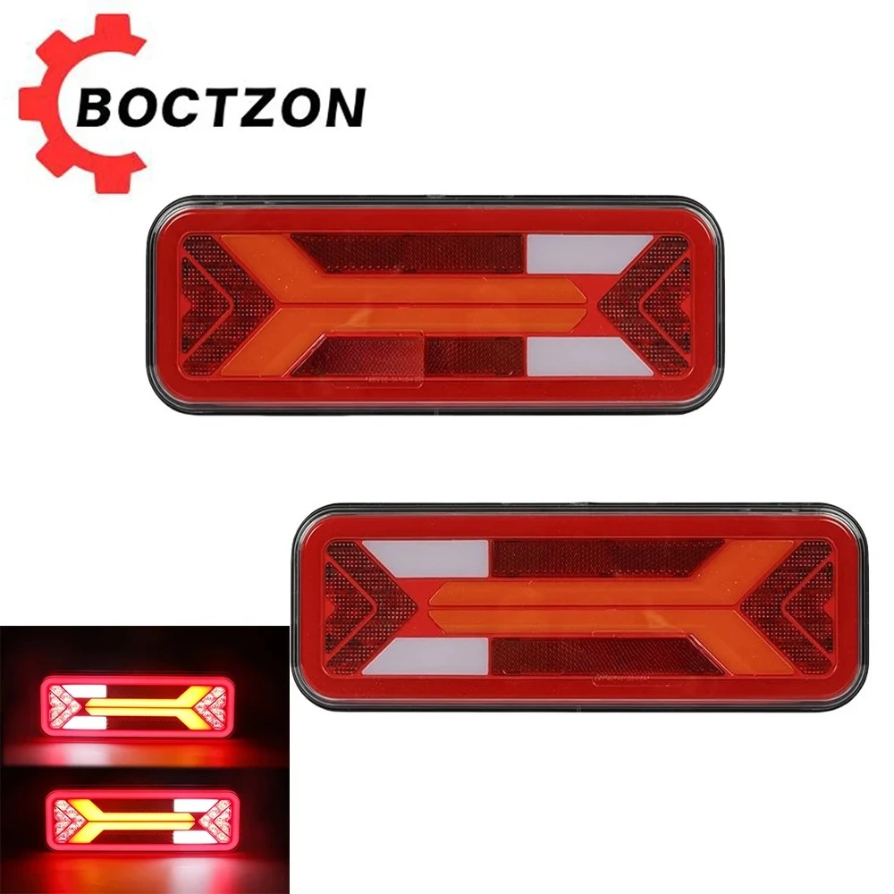 2 Piece 12V 24V LED Combination Rear Tail Light Turn Signal Brake Reverse Fog Lamp Waterproof Trailer Truck Caravan Vans Lorry