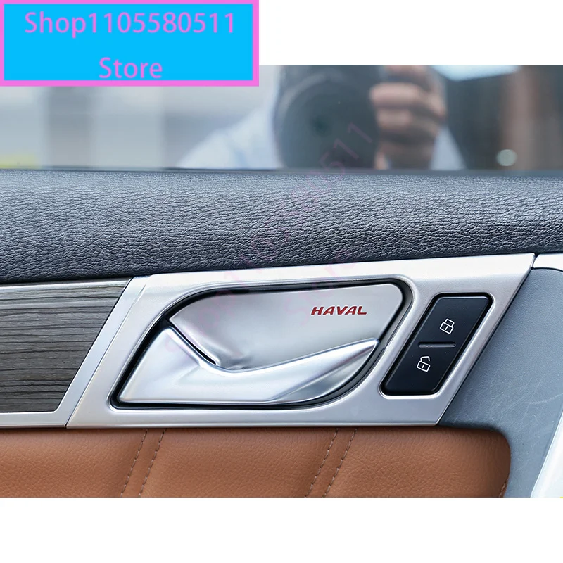 Car Styling Interior Door Handle Bowl Cover Case Sticker For GWM Haval Hover H9 2015-2022 Stainless Steel Accessories