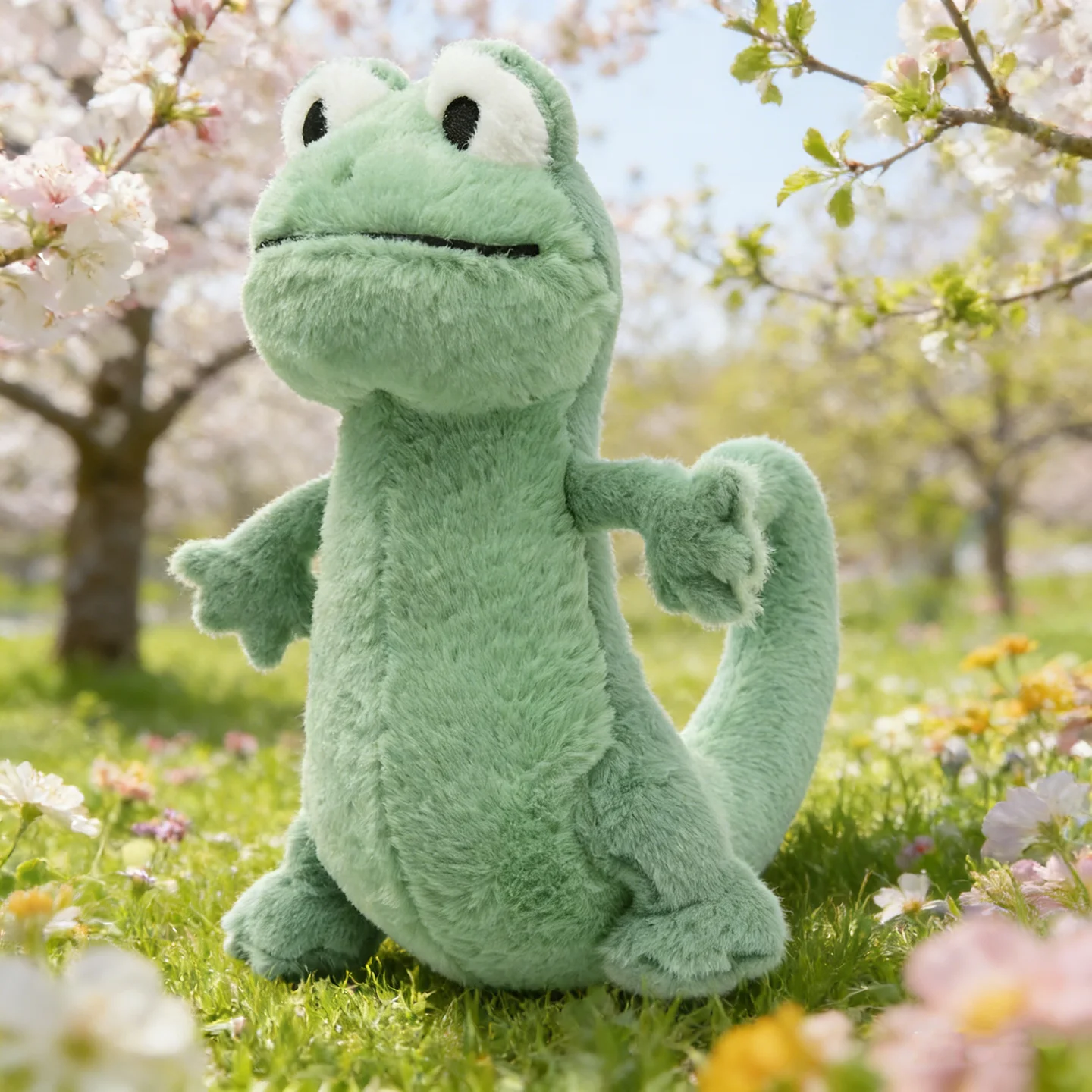 YanQing New 26cm Green Lizard Plush Toys Anime Peripherals Lizard Animal Stuffed Toys Soft Plushie Birthday Gifts