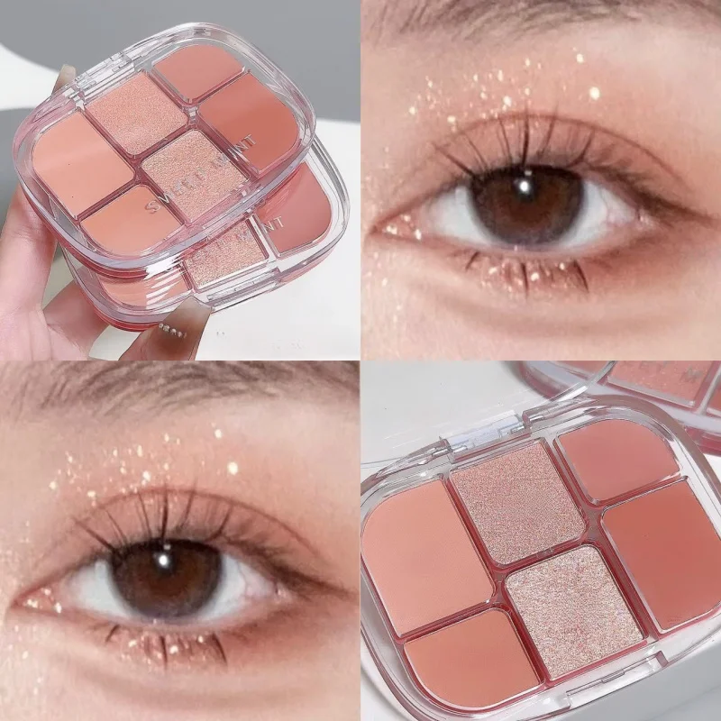 

Многофункциональная палетка теней для век Sweet Mint, 6 цветов, палетка для румян, подводки и хайлайтера