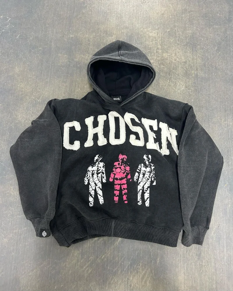 

Letter Embroidery Hoodies Men Clothing Street Fashion Hip Hop Harajuku Vintage Sweatshirt Hoodie Loose Hoodies for Men Tops