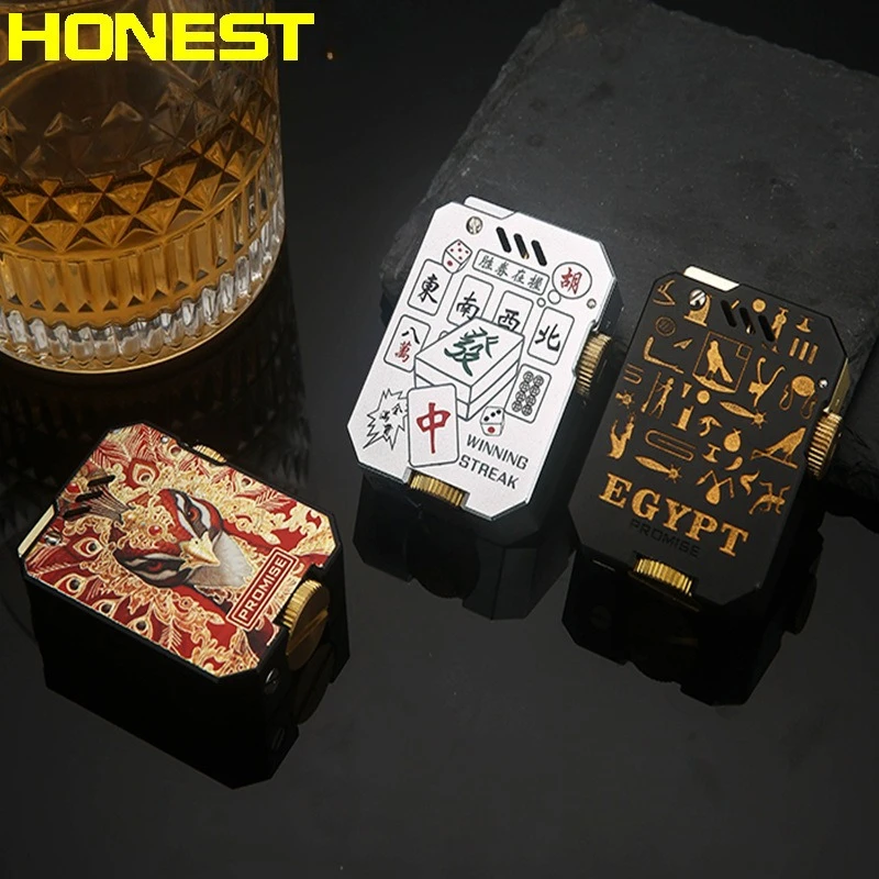 HONEST High End Aluminum Alloy Shell Integrated Kerosine Lighter Outdoor Windproof One Click Launch Ignition Lighters Gifts