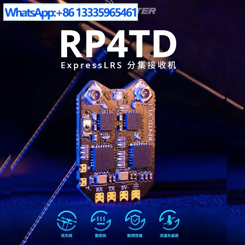 RadioMaster RP4TD ELRS 2.4G receptor de diversidade receptor de drone de asa fixa RP4