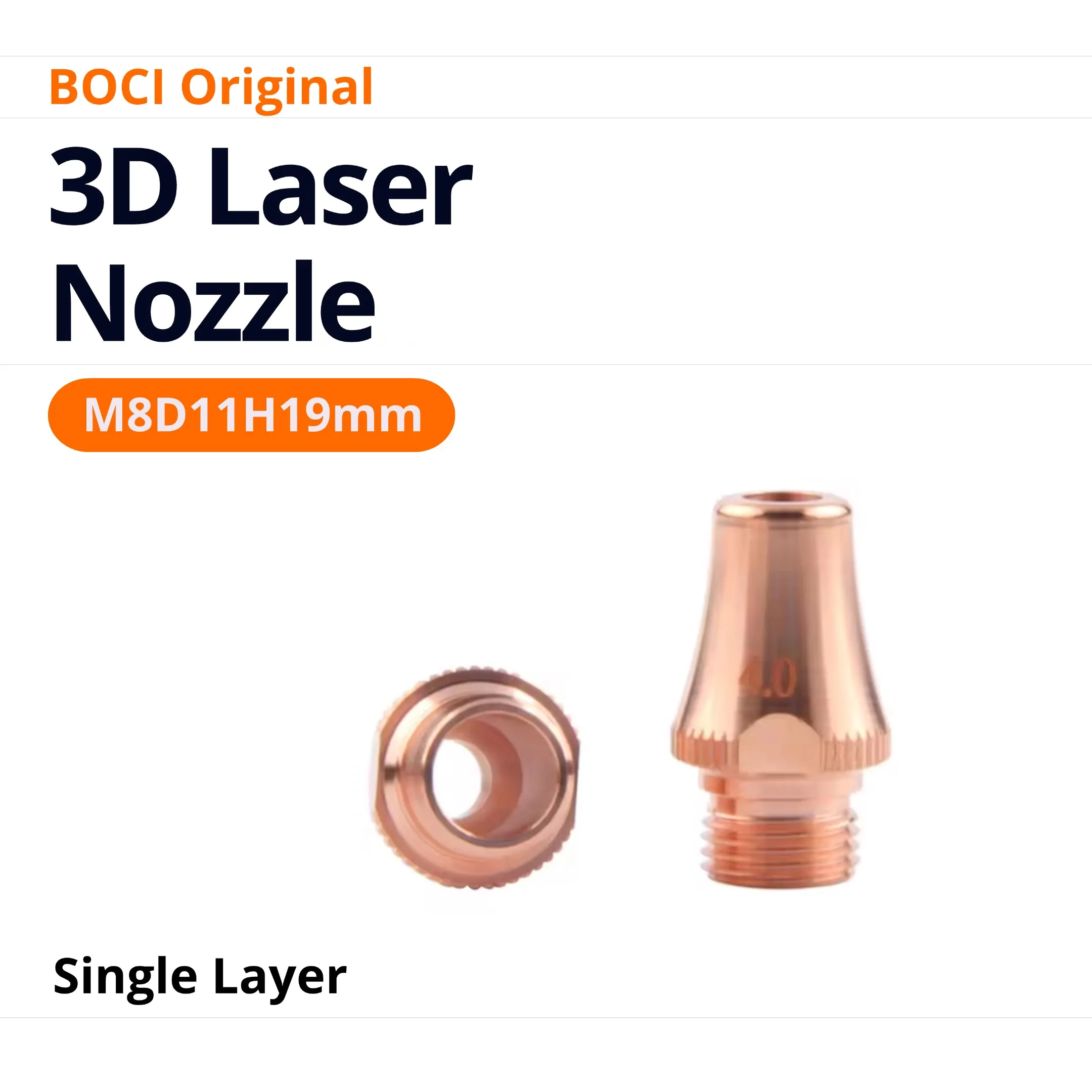 Header 10Pcs/Lot BOCI Original 3D Laser Cutting Nozzle D11H19M8 Caliber:1.2-5.0mm For BOCI BLT421T BLT441T BLT520H BLT540H Head