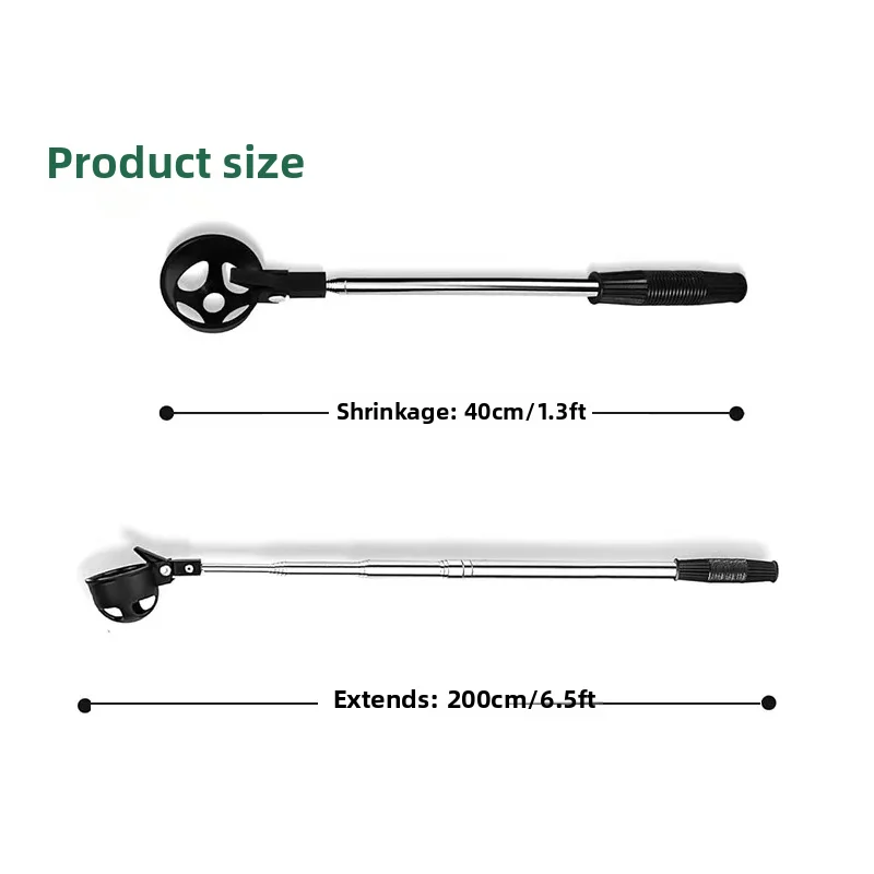 Golf Picker Retractable Golf Ball Retriever, Portable Stainless Steel Golf Ball Pickup Tool with Automatic Locking Spoon, Water