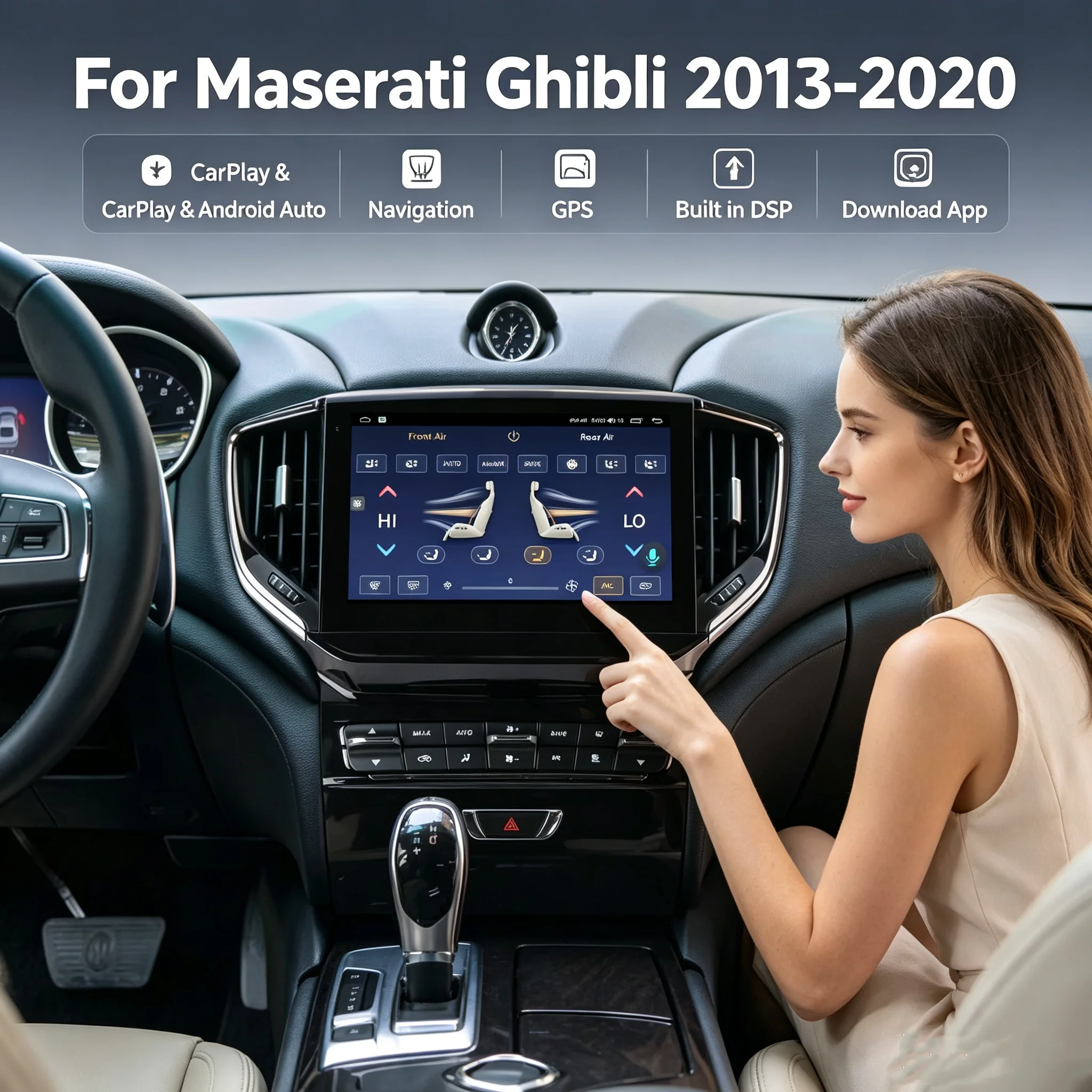 For Maserati Ghibli 2013-2020 Android 13 Car Radio Stereo Receiver Carplay Multimedia Screen GPS Navigation player IPS Head Unit
