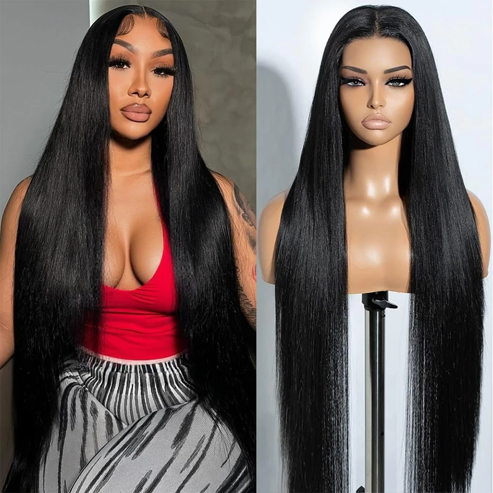 

Wear Go Glueless Wig Straight HD Lace Frontal Wig Human Hair 30 Inch Pre Plucked 13x4 HD Transparent Lace Front Wigs 180%