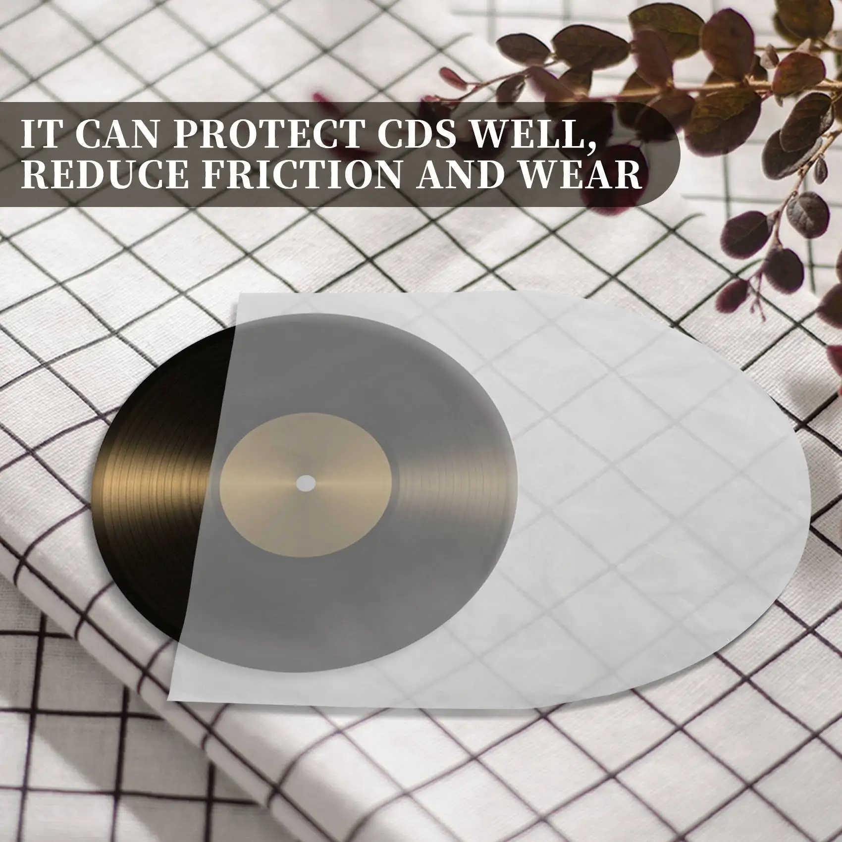 12 Inch Vinyl Record Protecter LP Record Plastic Bags Anti-Static Record Sleeves Outer Inner Plastic Clear Cover Container 100Pc
