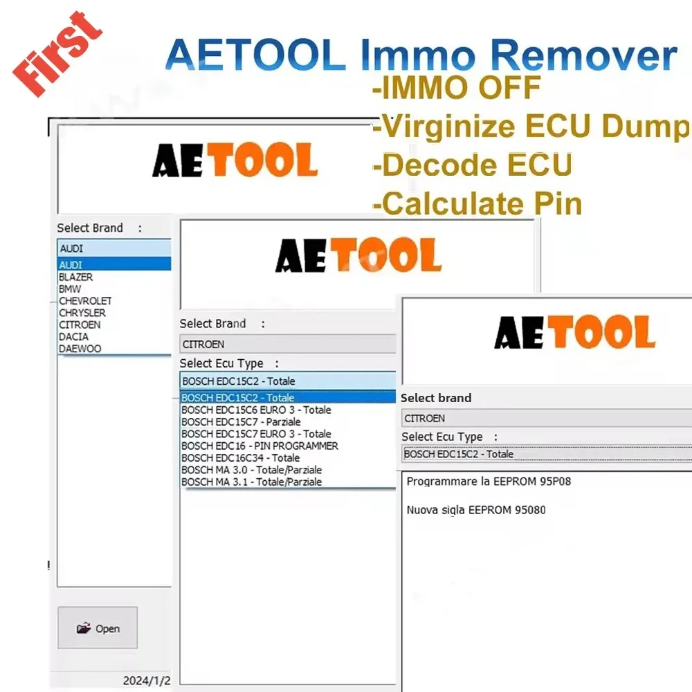 AETOOL IMMO Remover V1.3 2021.11 برنامج فك التشفير التلقائي ECU Dump Decode IMMO Eeprom off حساب PIN Virgin/IMMO Remover لـ Ca #3