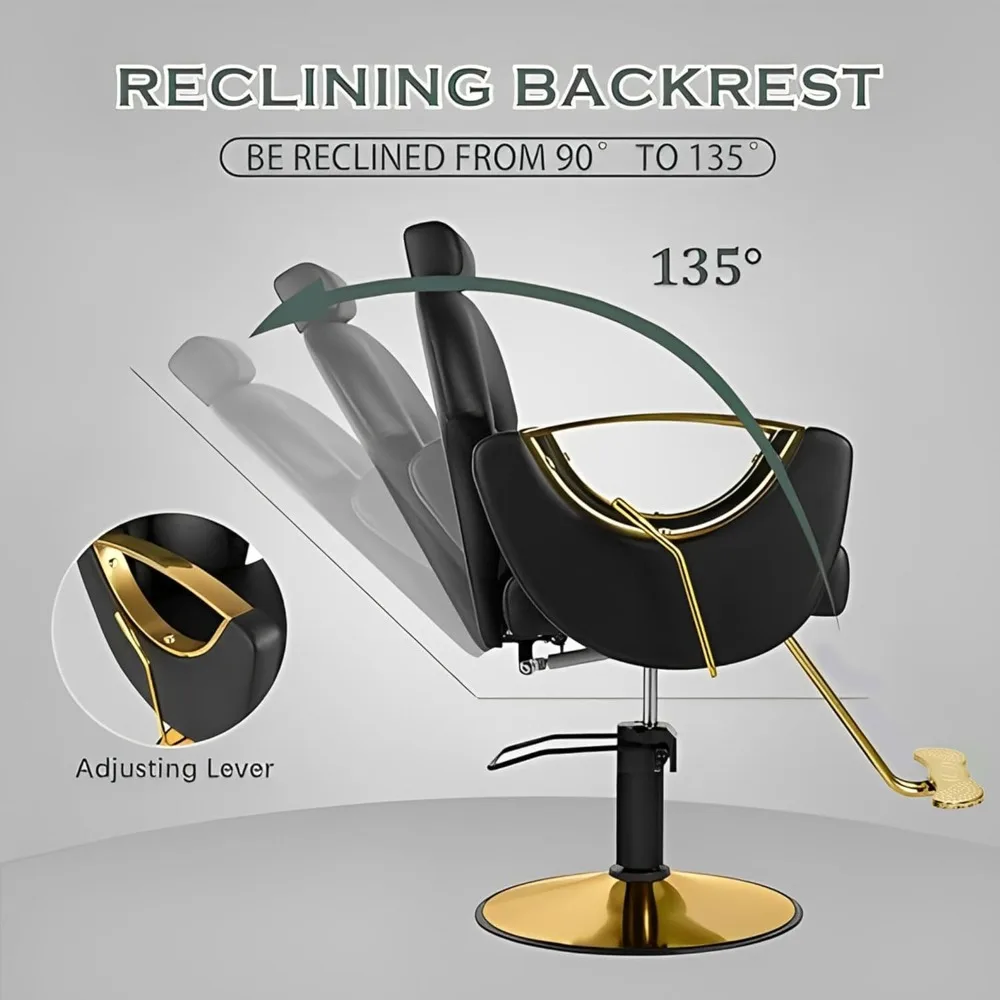 كرسي صالون لمصفف الشعر، كرسي صالون تصفيف الشعر مع بوم هيدروليكي احترافي، شامبو تجميل متعدد الوظائف #3