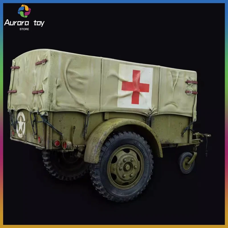 

New Miniart 35443 1/35 Us G-518 1-Ton Cargo Trailer Ben Hur With Canvas Cover Wwii Military Model Kit For Fanscollection Gifts