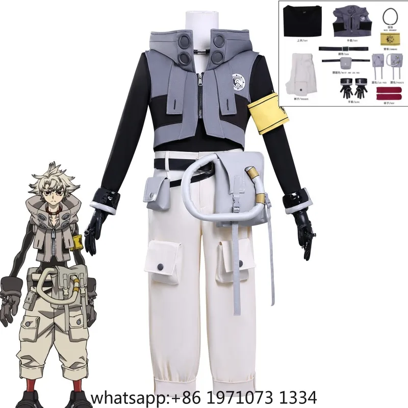 Anime Gachiakuta Rudo Surebrec Cosplay Costume Hoodie Gloves Bag Wig Set Halloween Party Women Men Carnival Battle Outfit