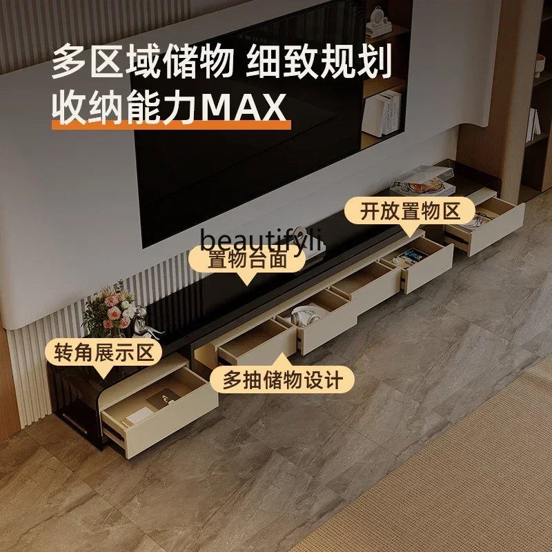 SS نمط جديد الطابق تلفزيون إضاءة الخزانة غرفة المعيشة الفاخرة خشب متين الحديثة بسيطة تلفزيون خزانة طاولة القهوة مزيج ss 7486 ss 74